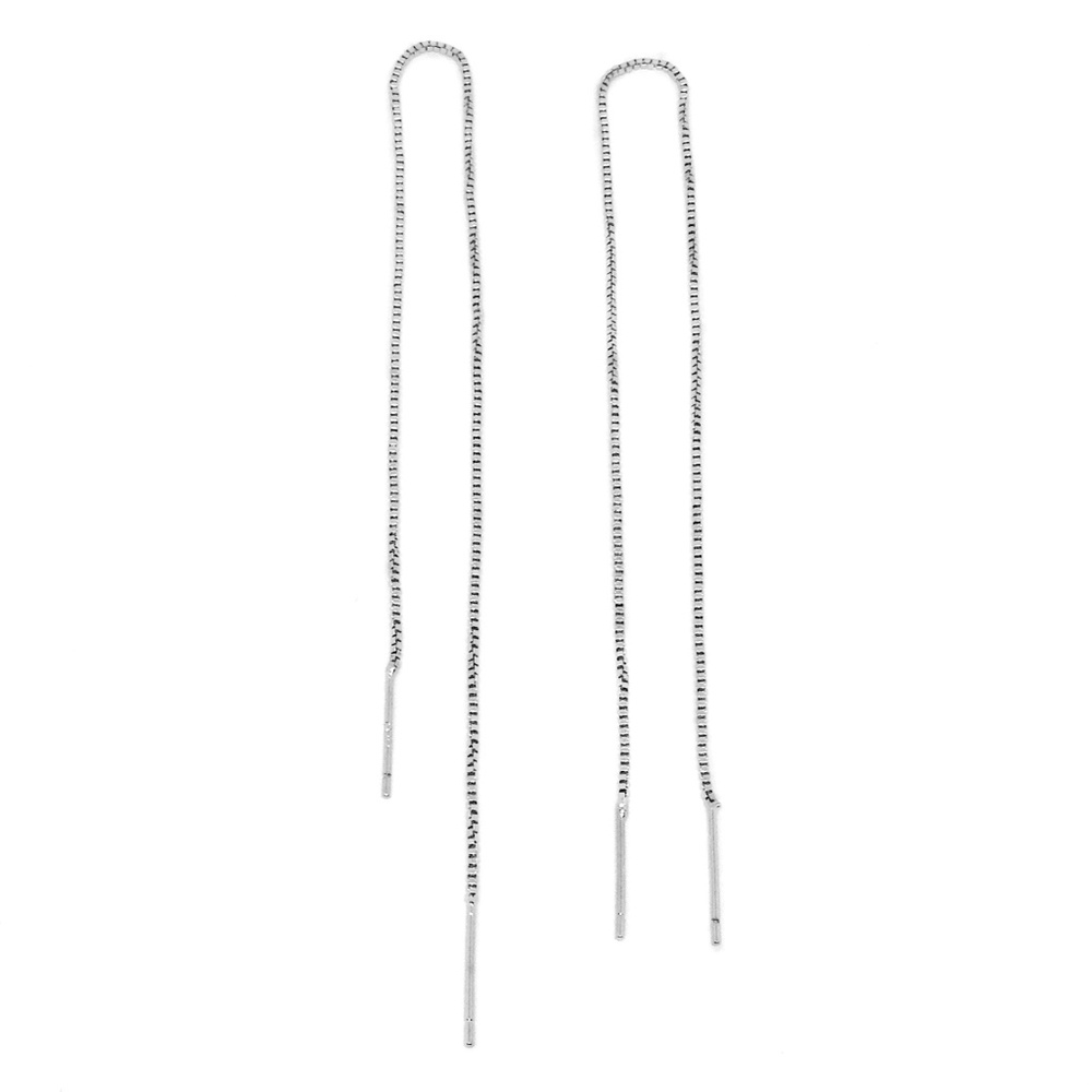 SOLD OUT Earrings Long Threader Chain Silver Plated